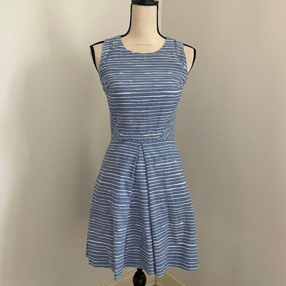 GAP Blue Knee Length Y2K Fit & Flare Sleeveless Dress sz 0 Preppy Fishermancore - Picture 1 of 16